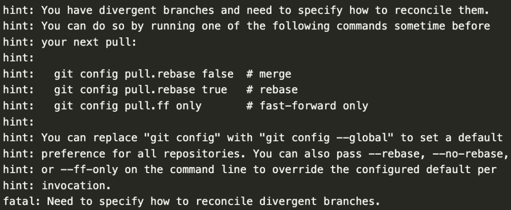 解決Git Pull 錯誤：Need To Specify How To Reconcile Divergent Branches. –  Jumpingcode 資料科學手記